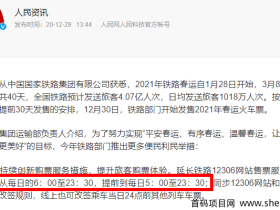 2021年12306春运最早几点放票?