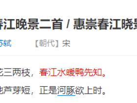 春江水暖鸭先知。